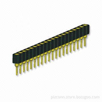 Straight IC Socket Connector with 2.54mm Pitch, PCB Connector, and 3.94 to 25.90mm Pin Length